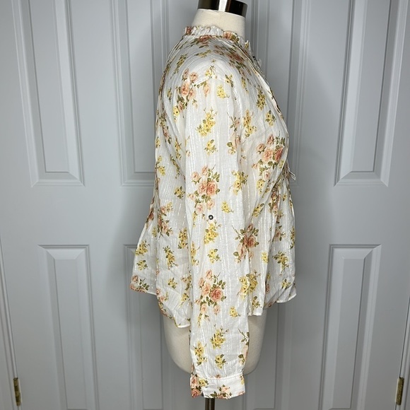 La Vie Rebecca Taylor Madeleine Floral Top Medium - Picture 10 of 12